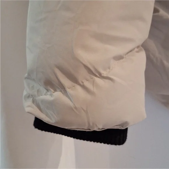 Anthro Black & Cream Hooded Puffer Jacket by Saint & Sinner - Picture 7 of 16